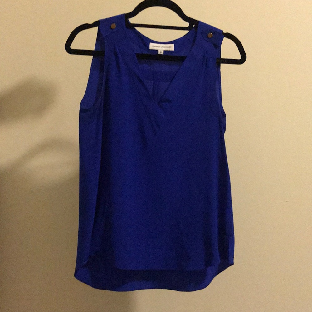 Amanda Uprichard Royal Blue Silk Top